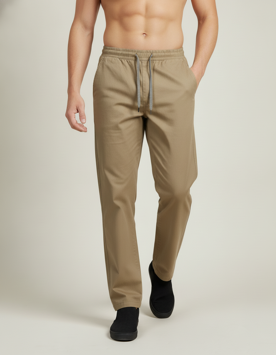 Relaxed Cotton Trousers — in motion