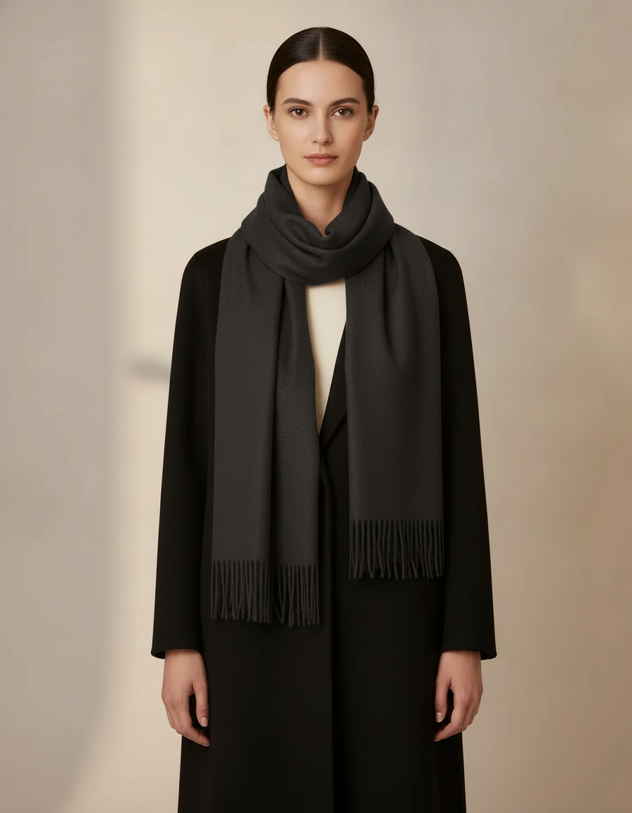 Cashmere Feel Scarf — Charcoal