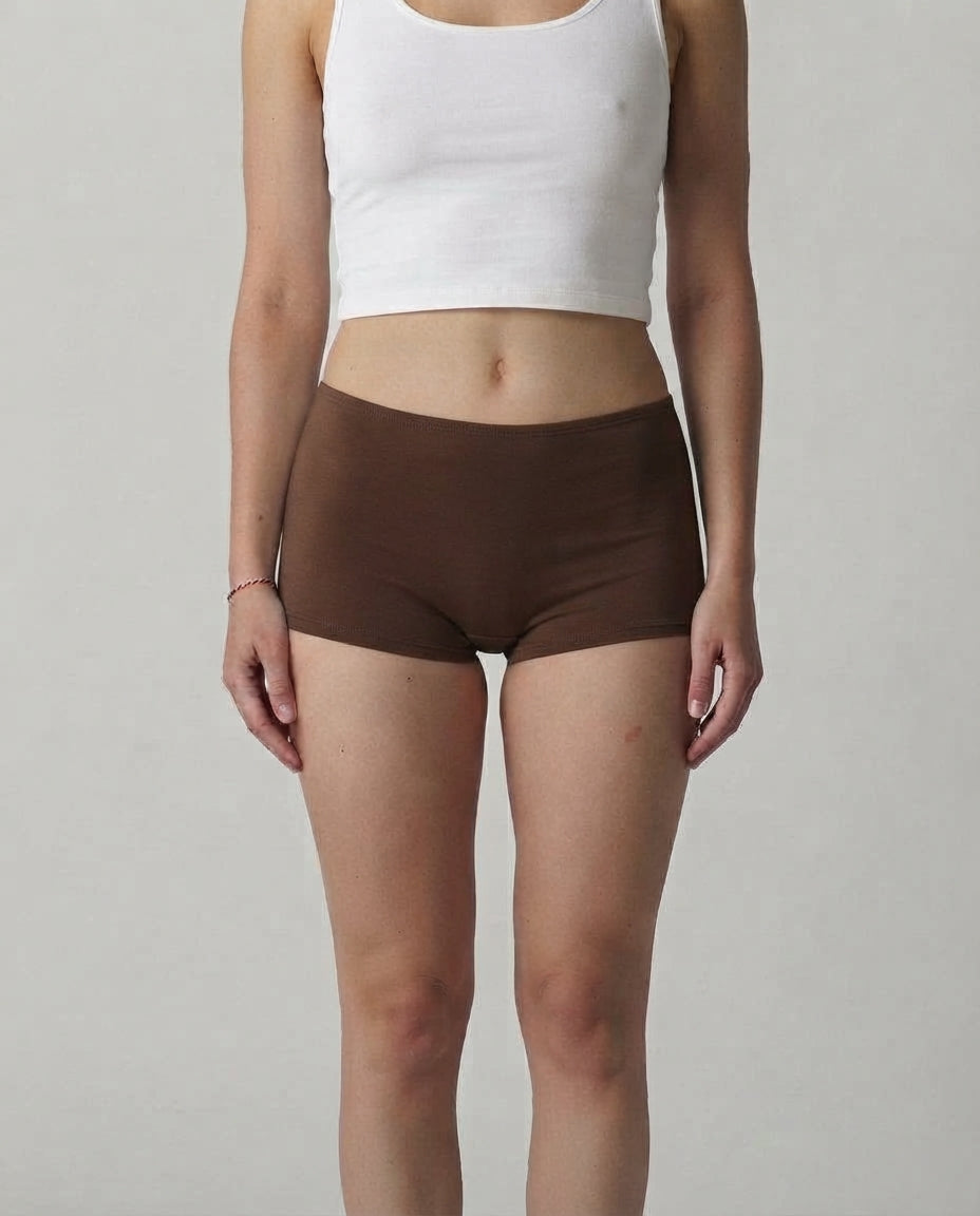 Cotton Boxer Briefs — Brown