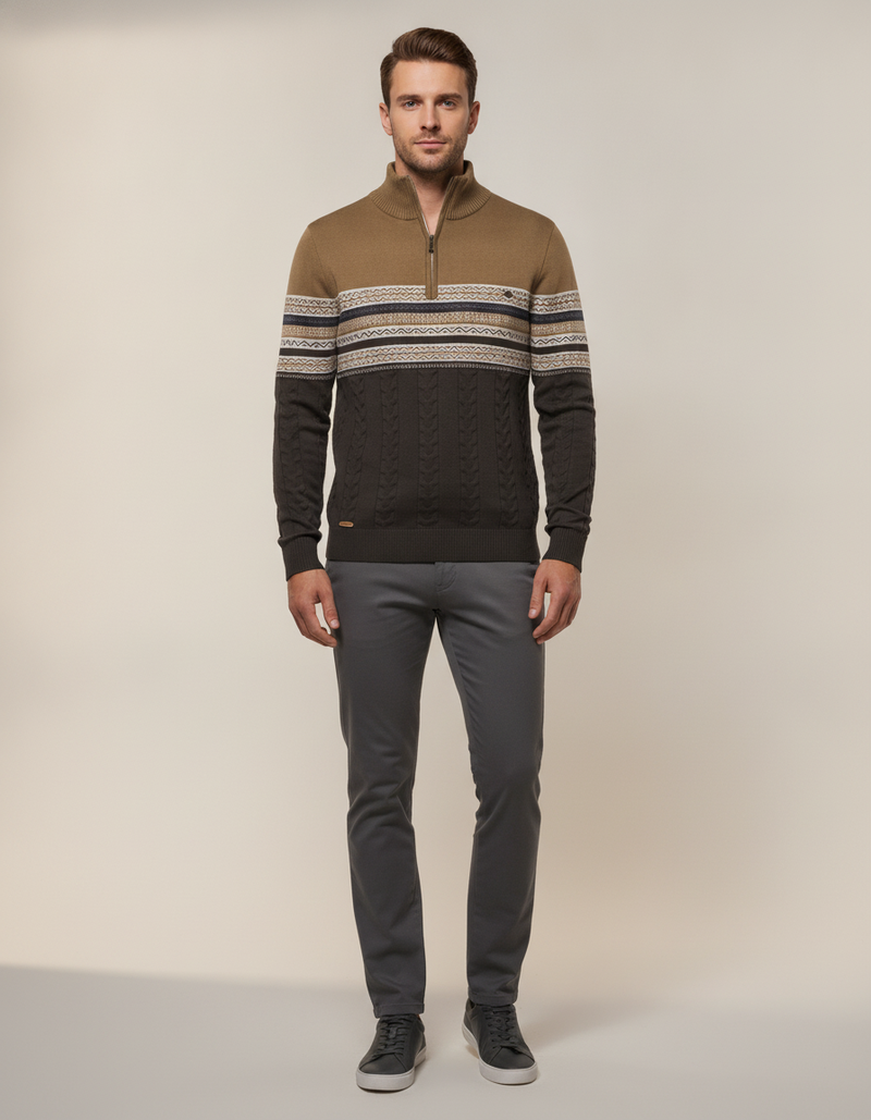 Heritage Stripe Half-Zip Knit — product shot