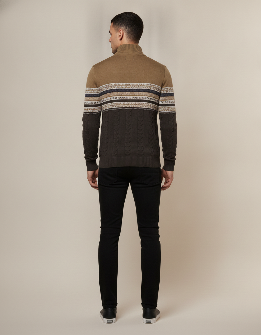 Heritage Stripe Half-Zip Knit — back view