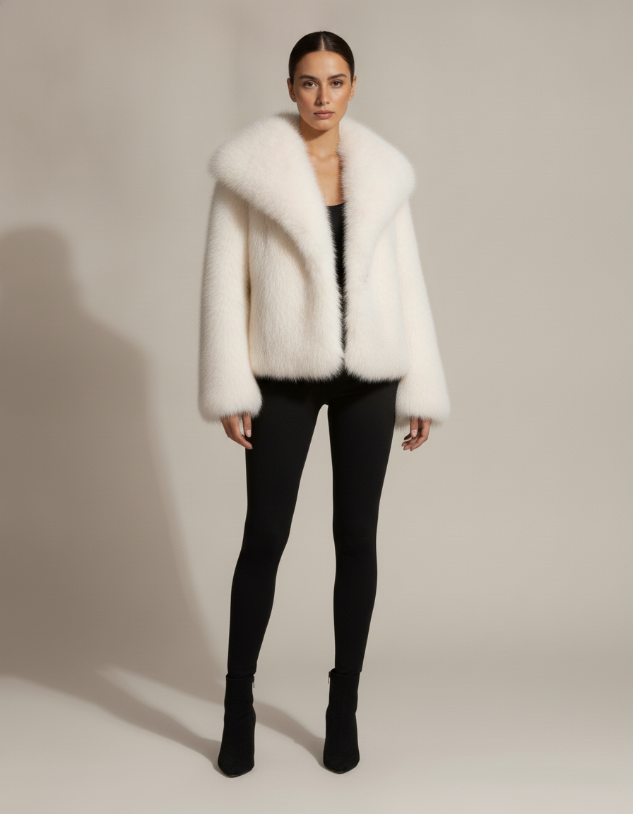 Plush Faux Fur Jacket — side view