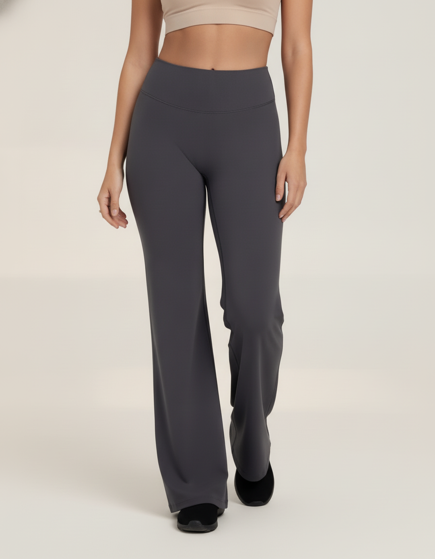 High Waist Flare Pants — in motion