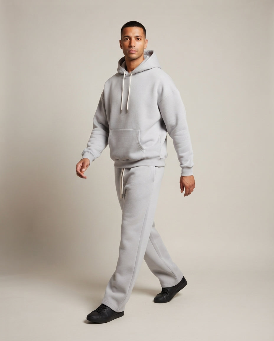 Relaxed Fleece Hoodie Set — in motion