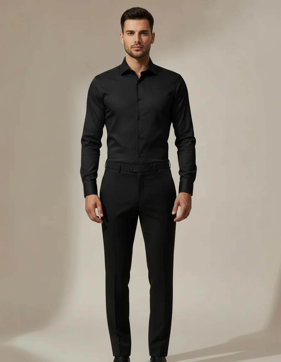 Four-Way Stretch Shirt — Black