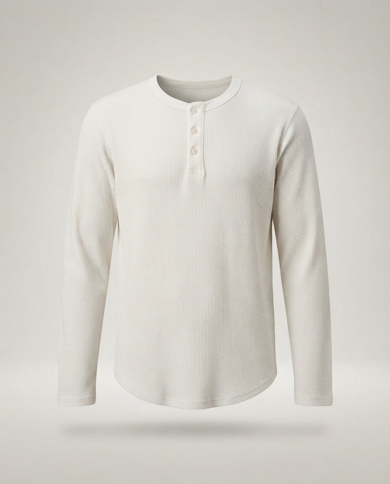 Cotton Waffle Henley — product shot