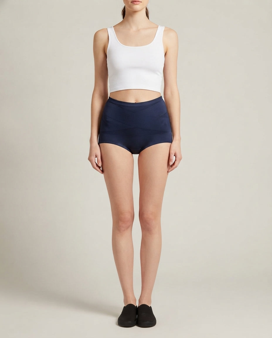 High Waist Shaping Briefs — Navy
