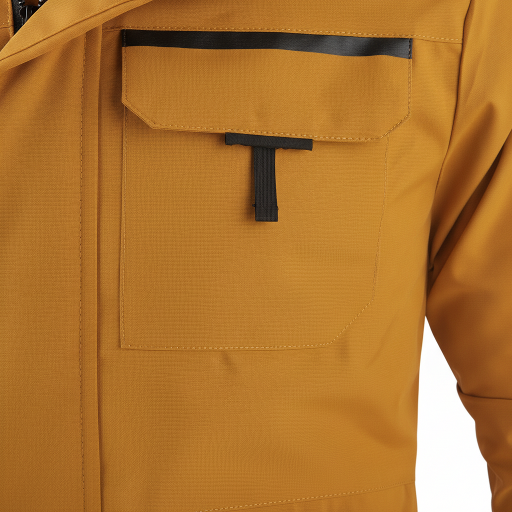 Hooded Weatherproof Jacket — fabric detail