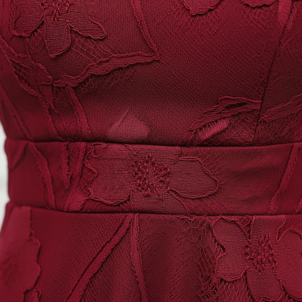 Lace Jacquard Midi Dress — fabric detail