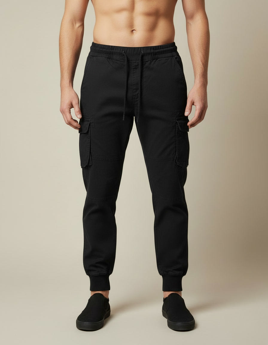 Jogger Cargo Pants — Black