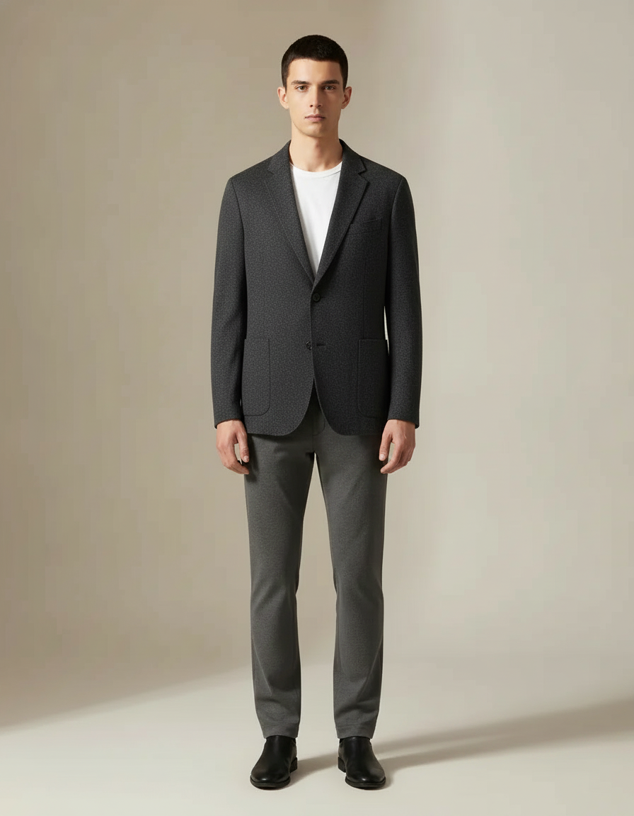 Soft Knit Blazer — Charcoal