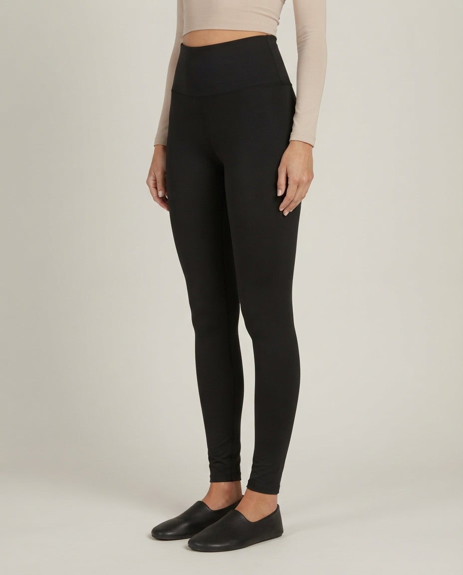 Fleece Lined High Waist Leggings — side view on model