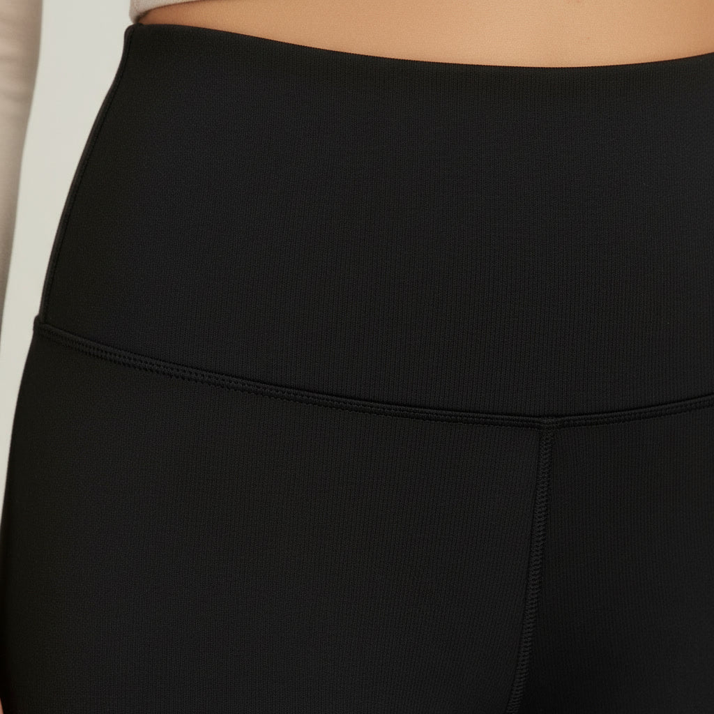 Fleece Lined High Waist Leggings — fabric detail