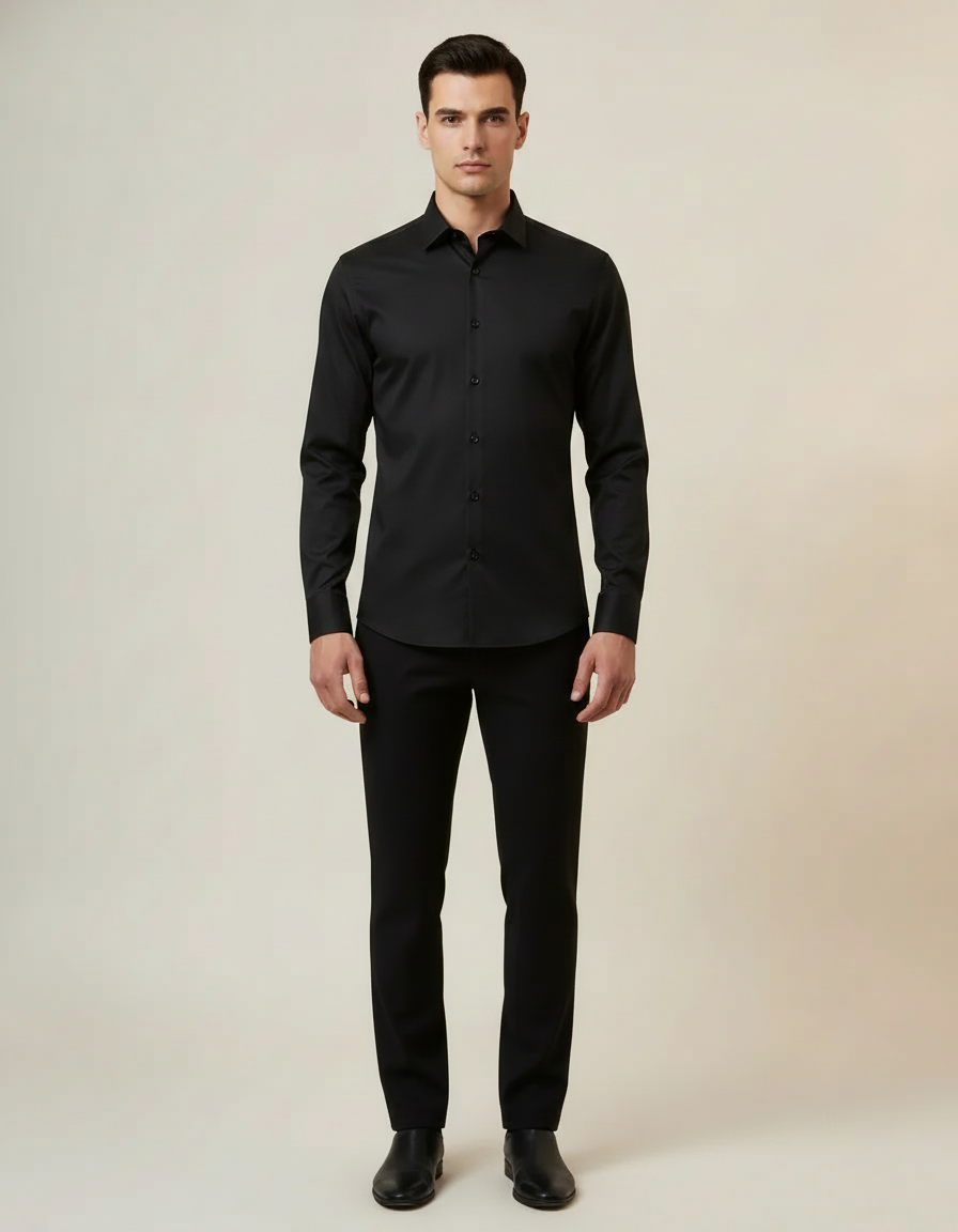 Non-Iron Dress Shirt — Black