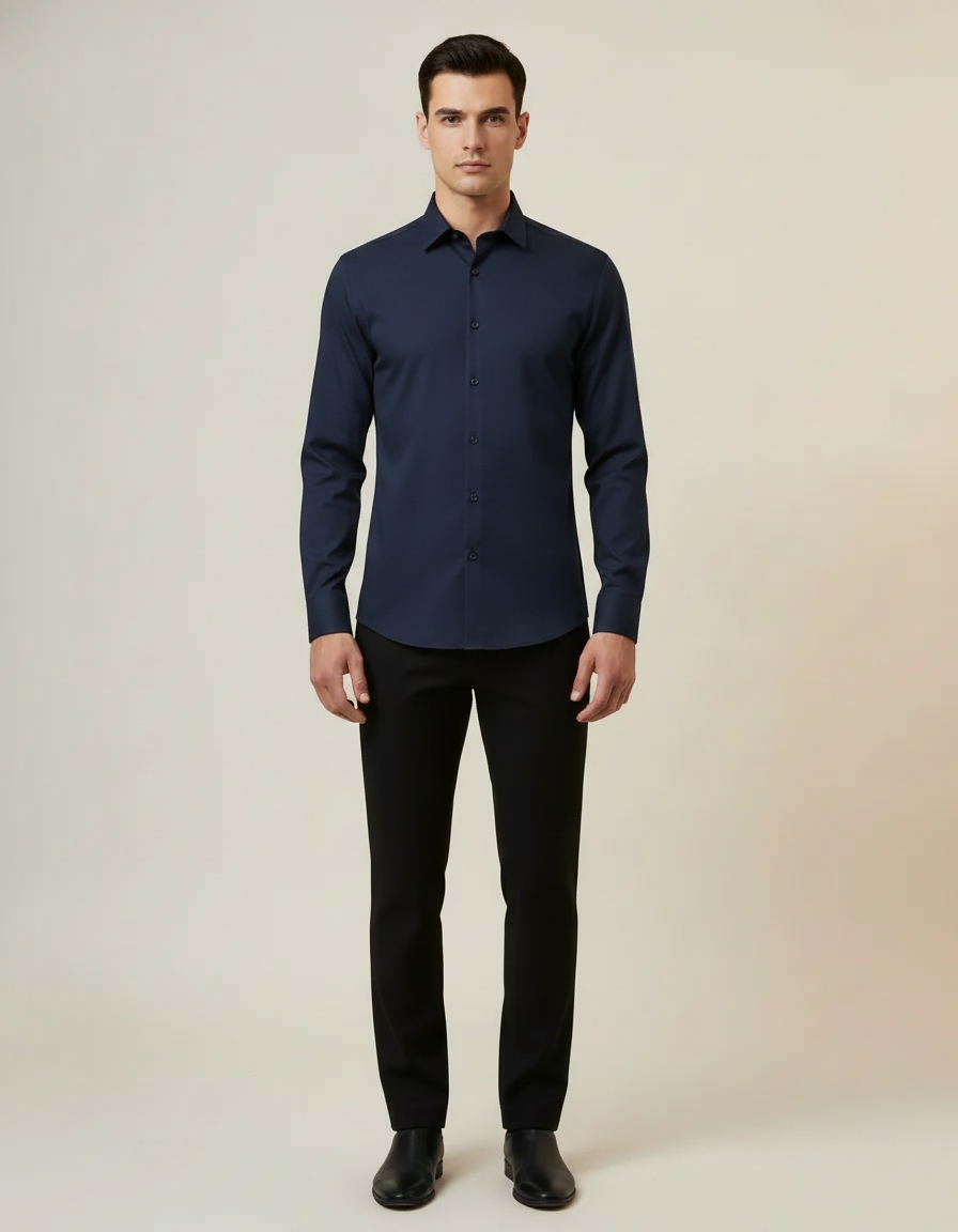 Non-Iron Dress Shirt — Navy
