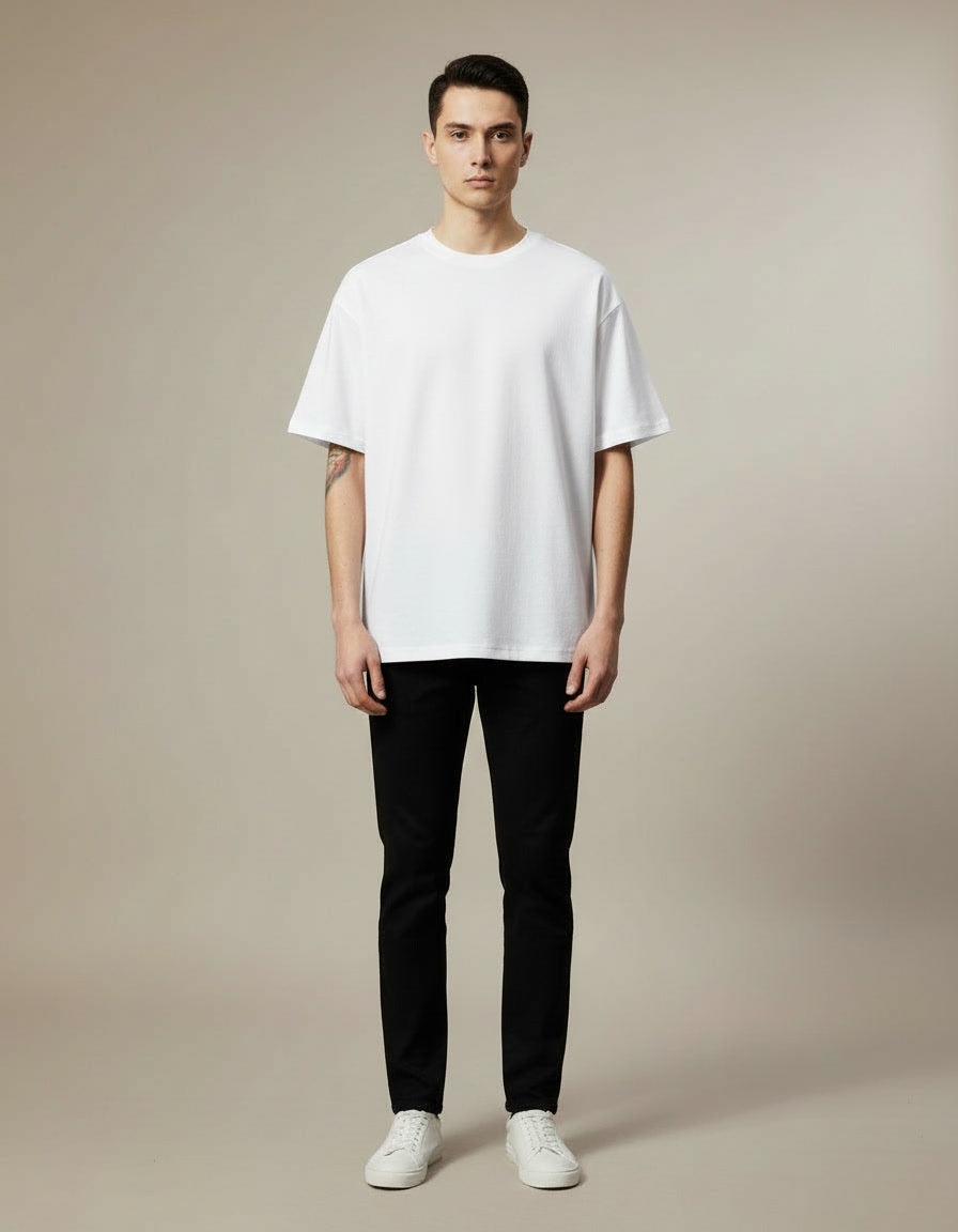 Oversized Cotton Tee — White