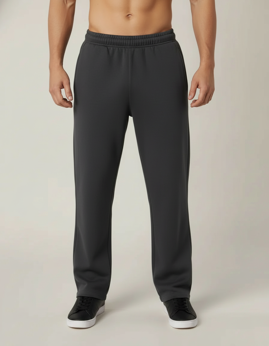 Straight Leg Track Pants — Graphite