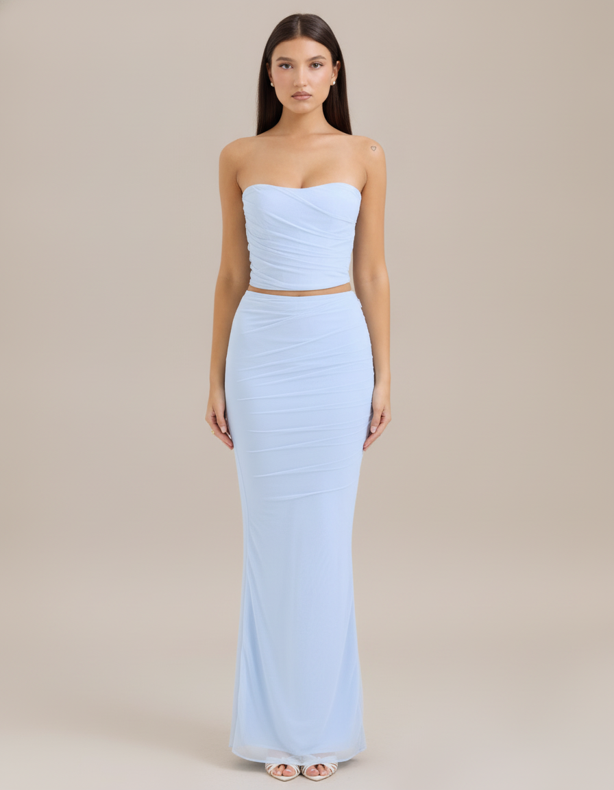 Tube Top & Maxi Skirt Set — front view
