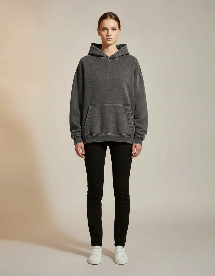 Washed Oversized Hoodie — Washed Grey