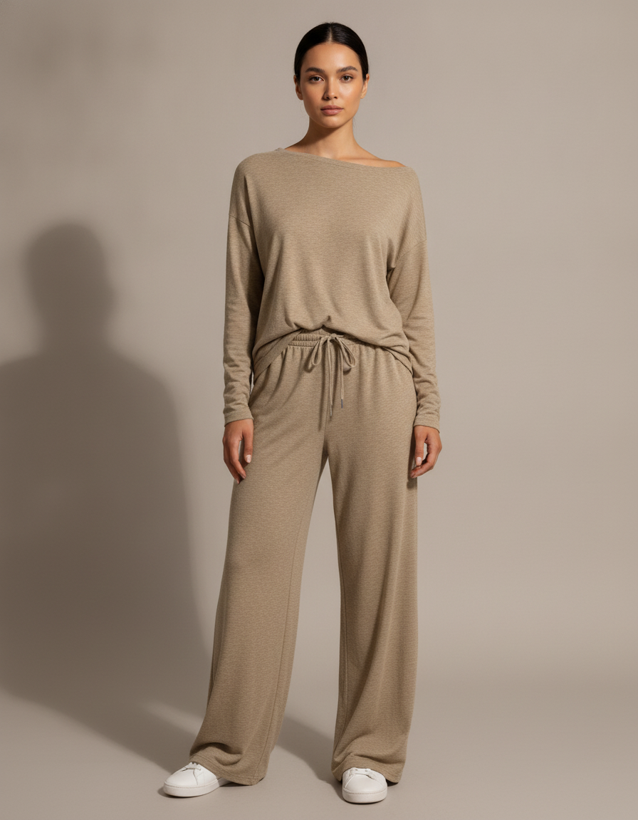 Off-Shoulder Wide Leg Set — front view