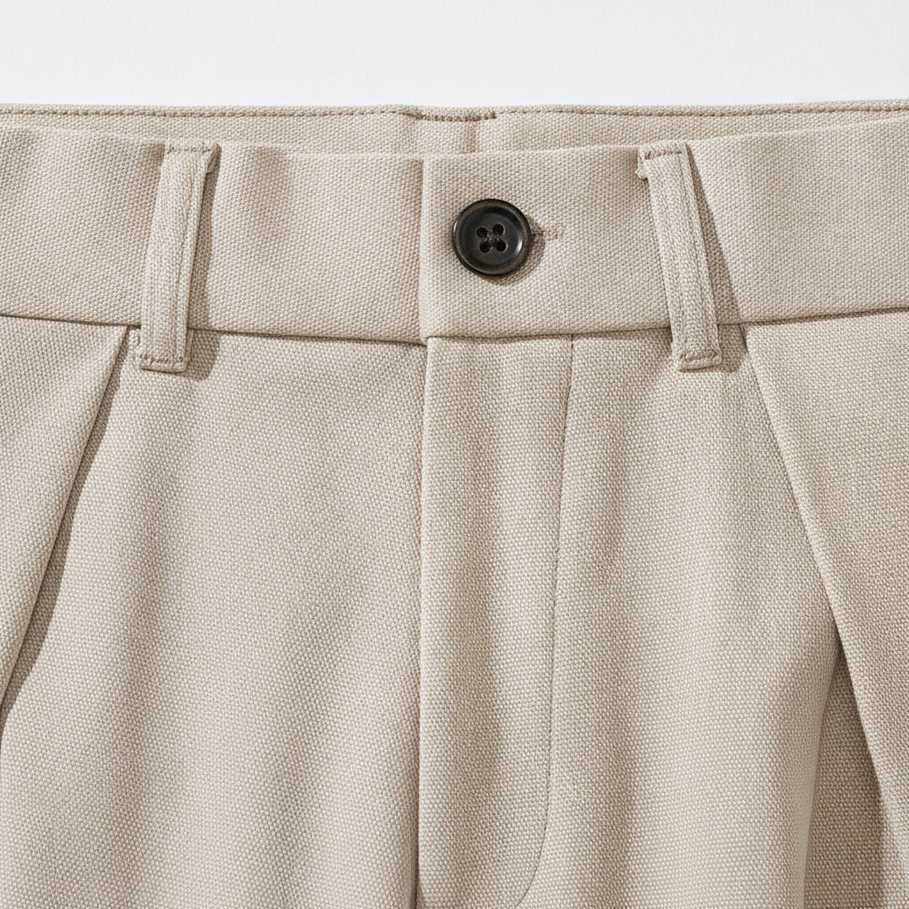 Relaxed Straight Trousers — fabric detail