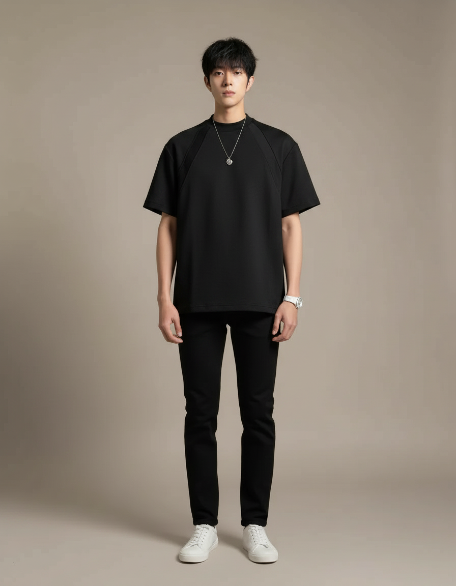 Boxy Fit Tee — Black