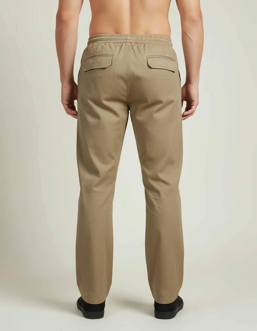 Relaxed Cotton Trousers — back view on model
