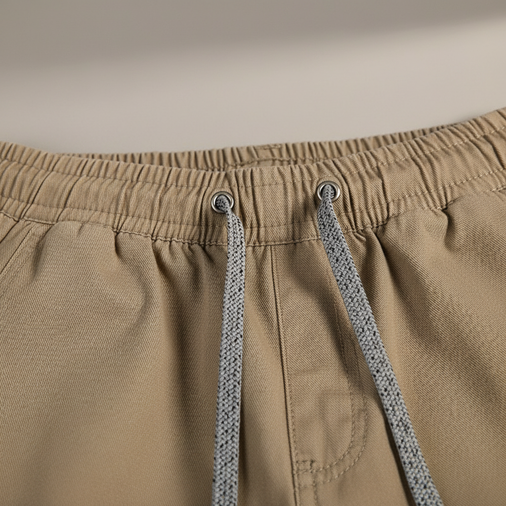Relaxed Cotton Trousers — fabric detail