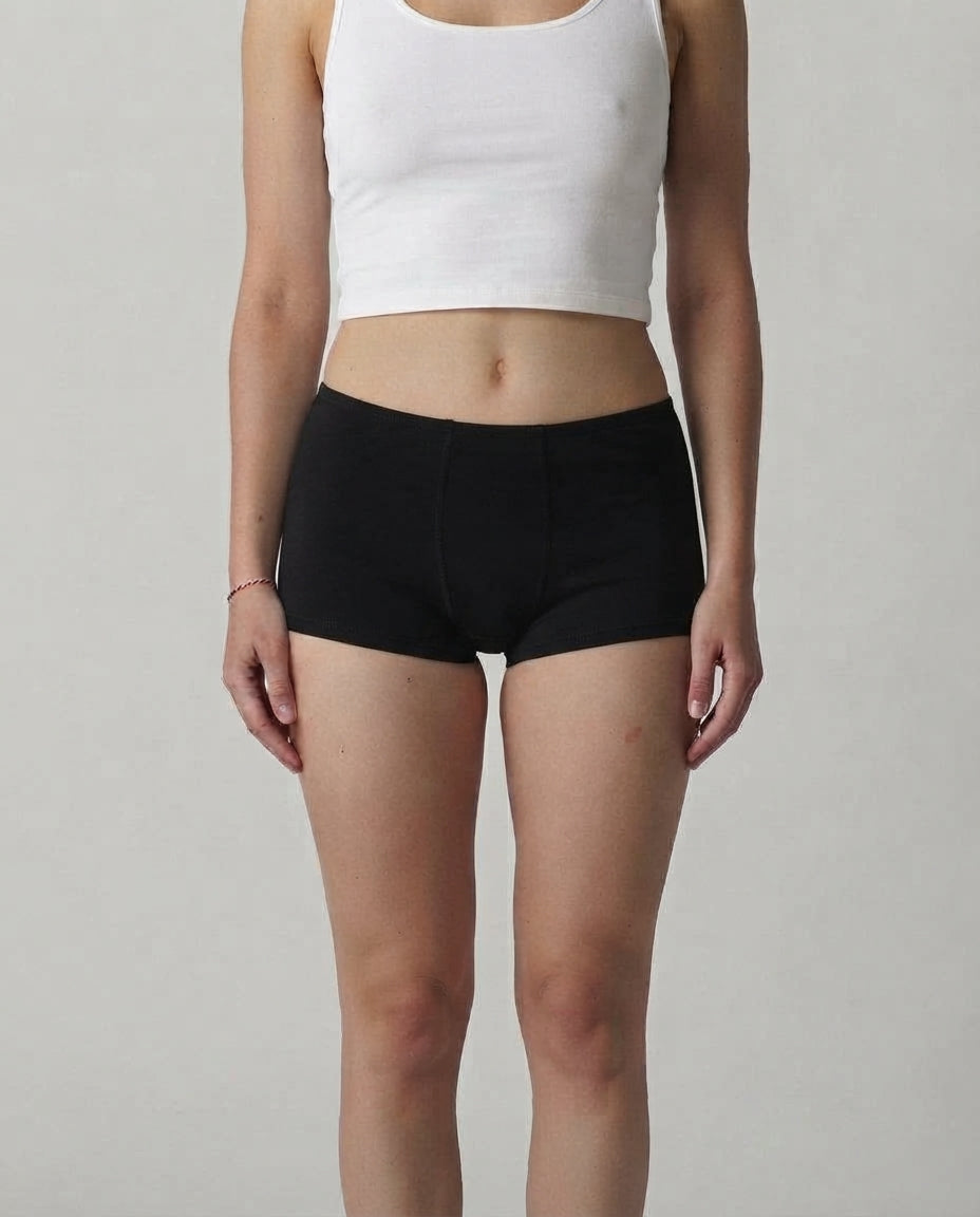 Cotton Boxer Briefs — Black