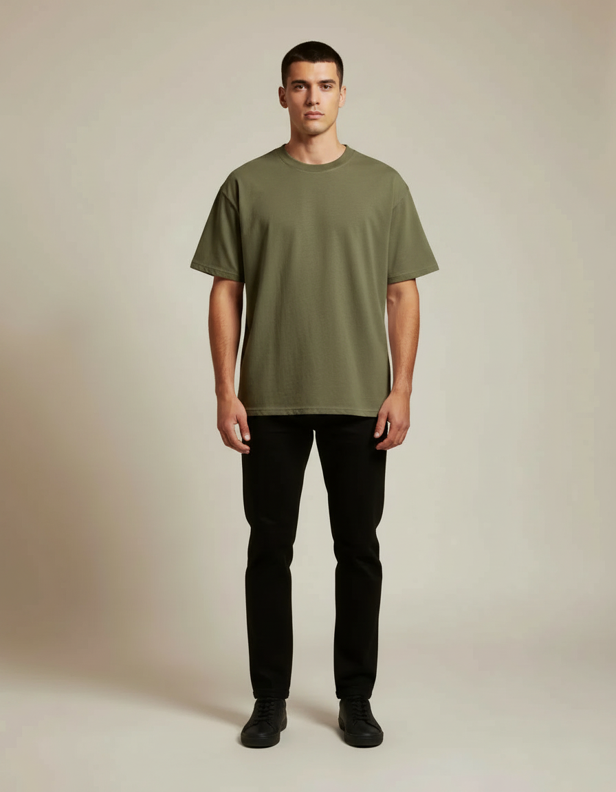 Essential Crew Tee — Military Green