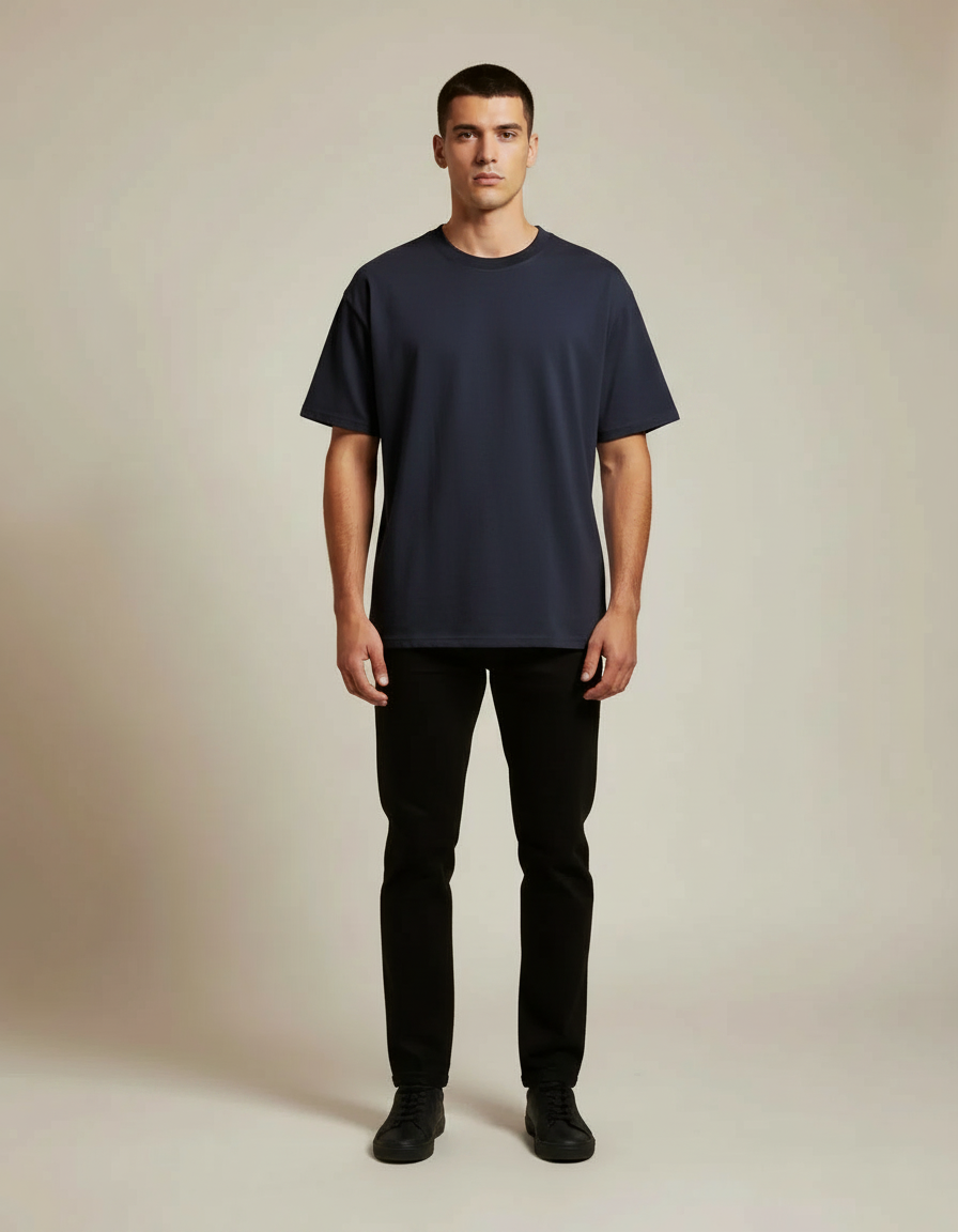 Essential Crew Tee — Navy