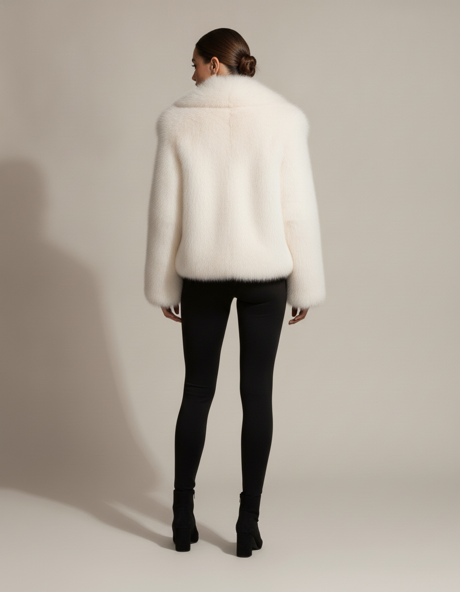 Plush Faux Fur Jacket — back view