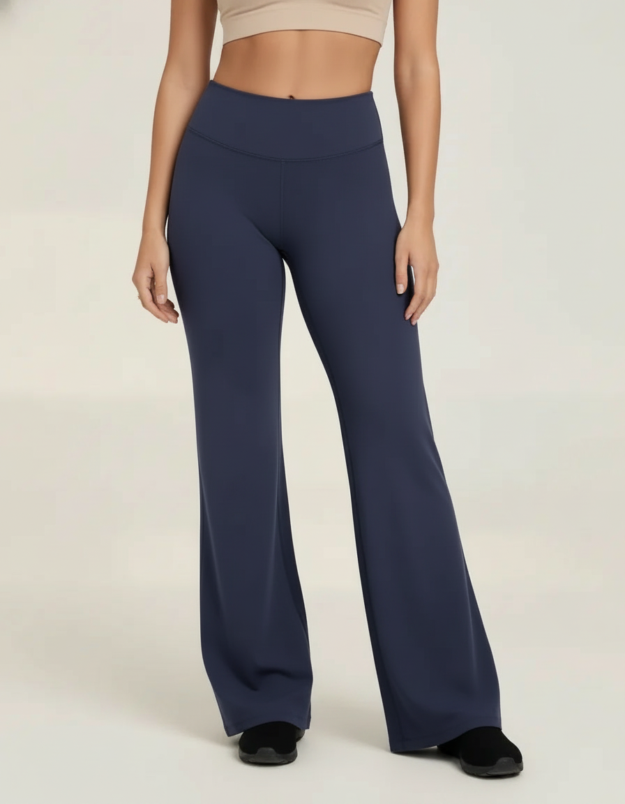 High Waist Flare Pants — Indigo