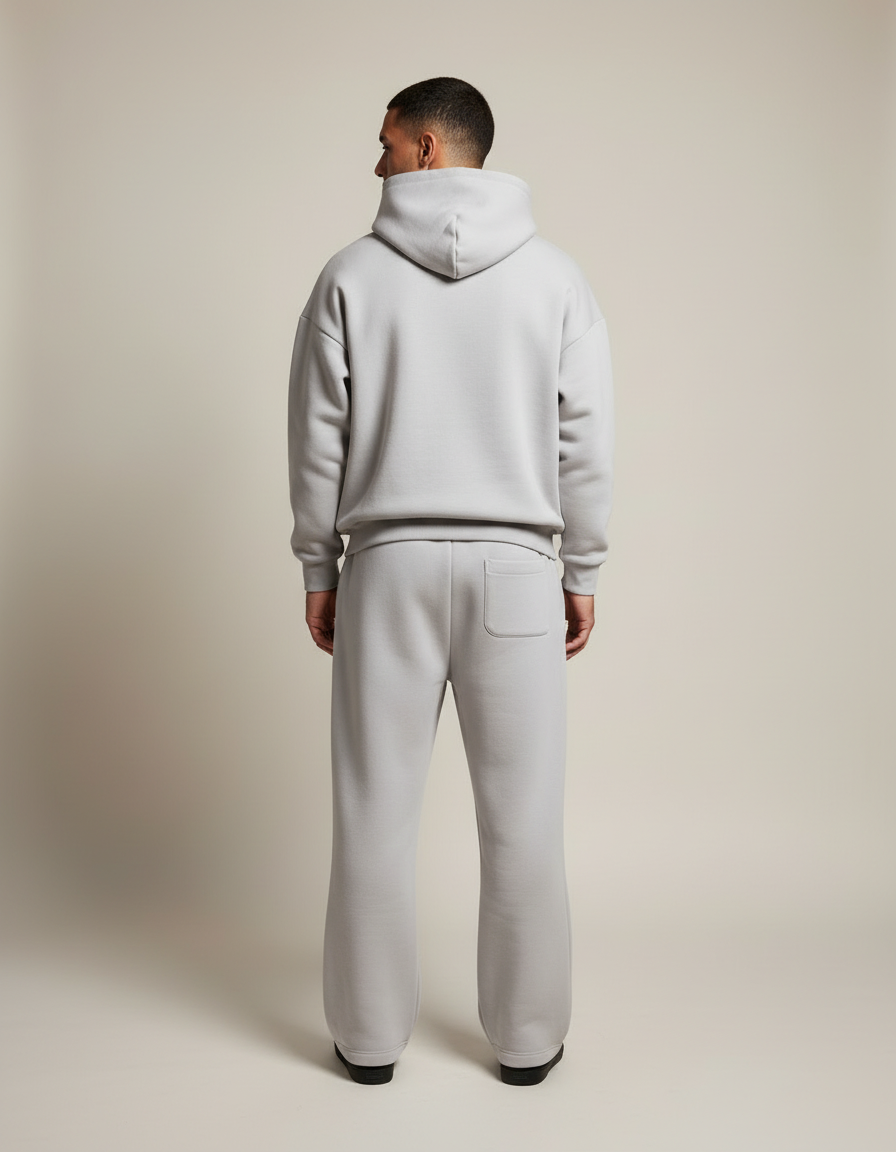 Relaxed Fleece Hoodie Set — back view