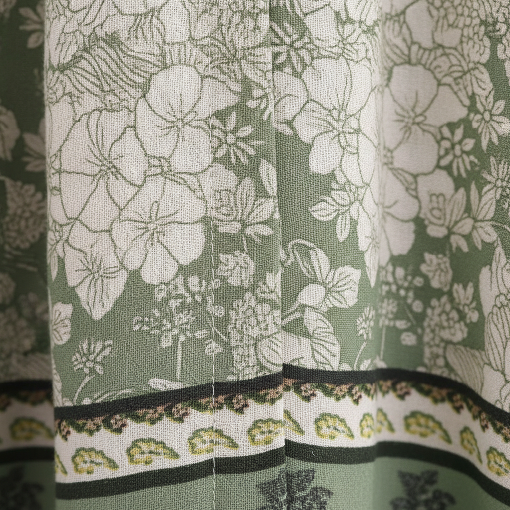 Floral Belted Kimono — fabric detail