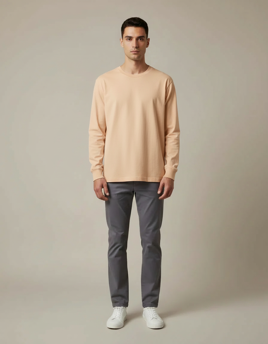 Heavyweight Long Sleeve Tee — Apricot
