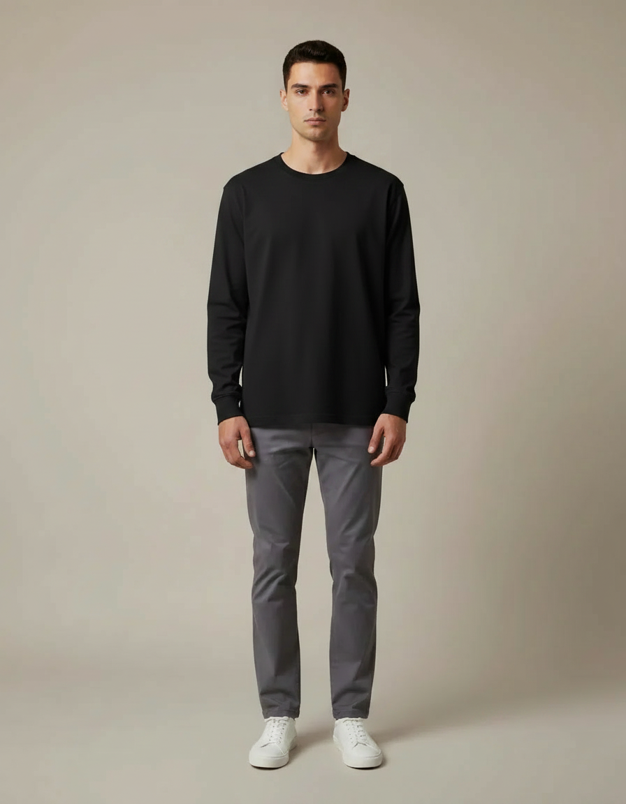 Heavyweight Long Sleeve Tee — Black