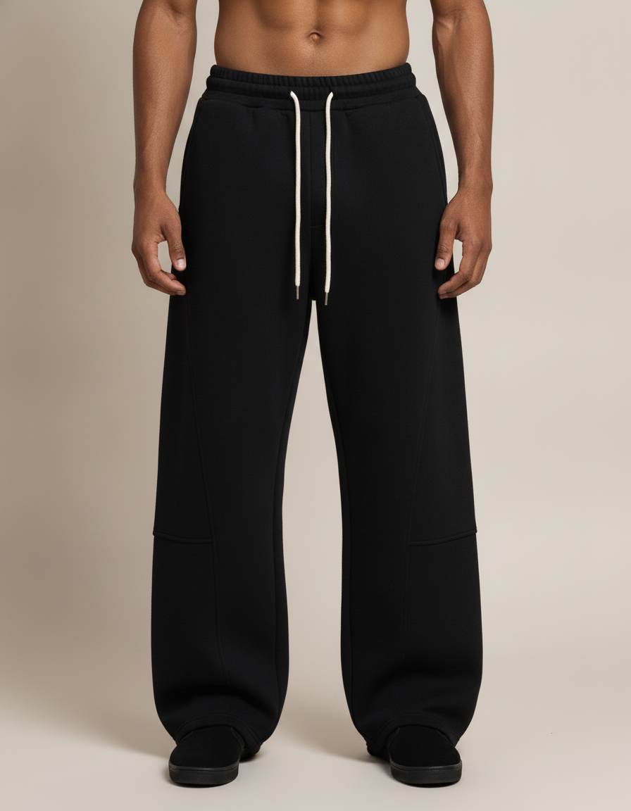 Heavyweight Straight Sweatpants — Black