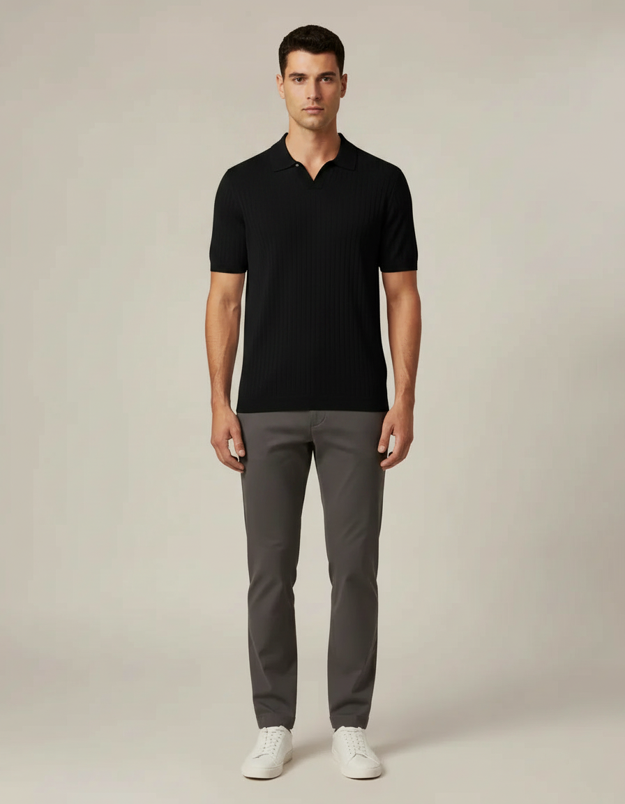Cooling Knit Polo — Black