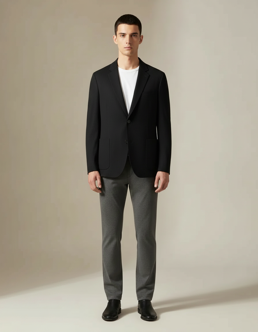 Soft Knit Blazer — Black