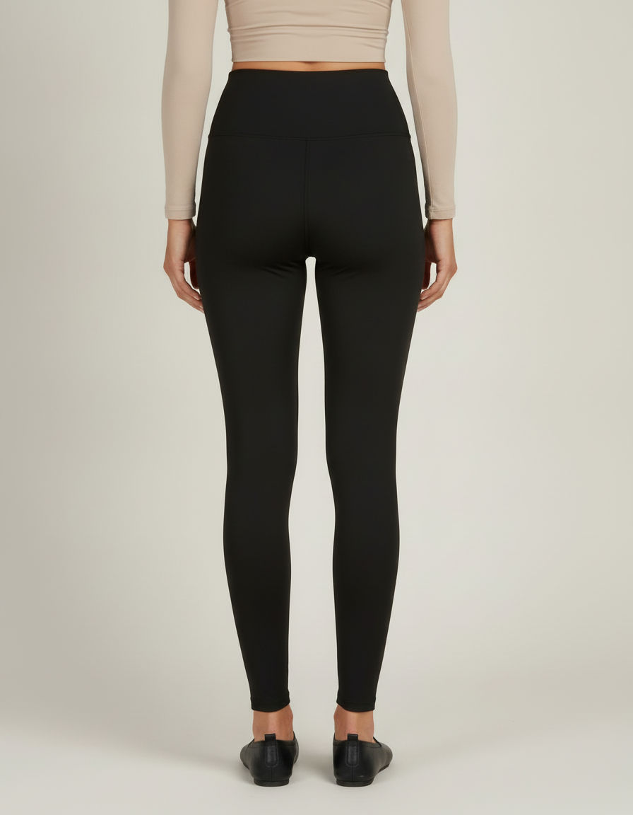 Fleece Lined High Waist Leggings — back view on model