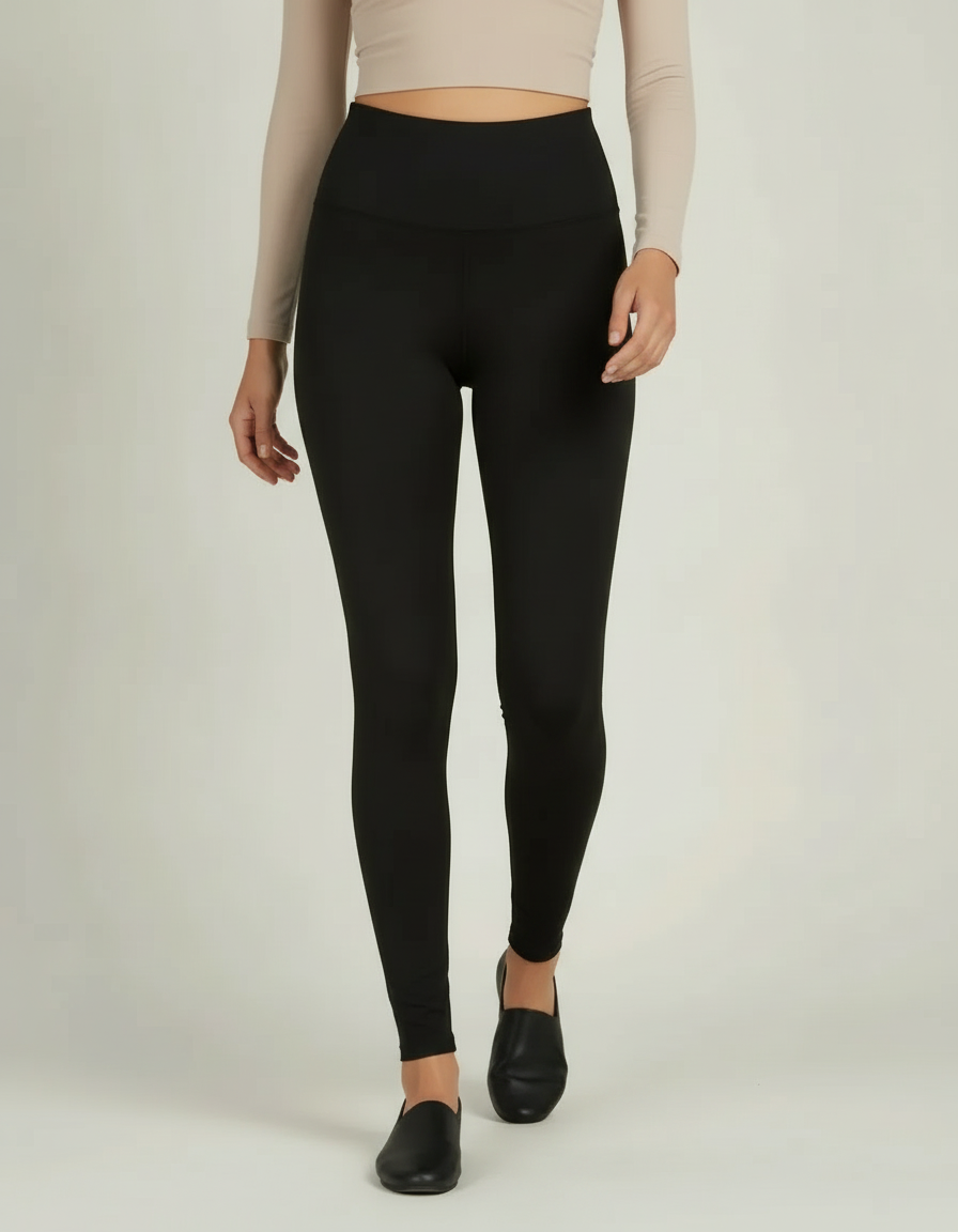 Fleece Lined High Waist Leggings — in motion