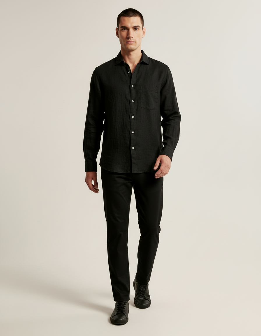 Linen Blend Shirt — in motion