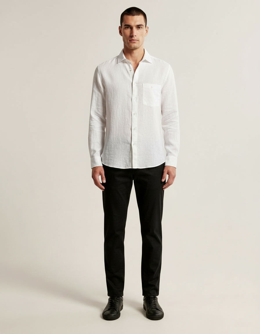 Linen Blend Shirt — White