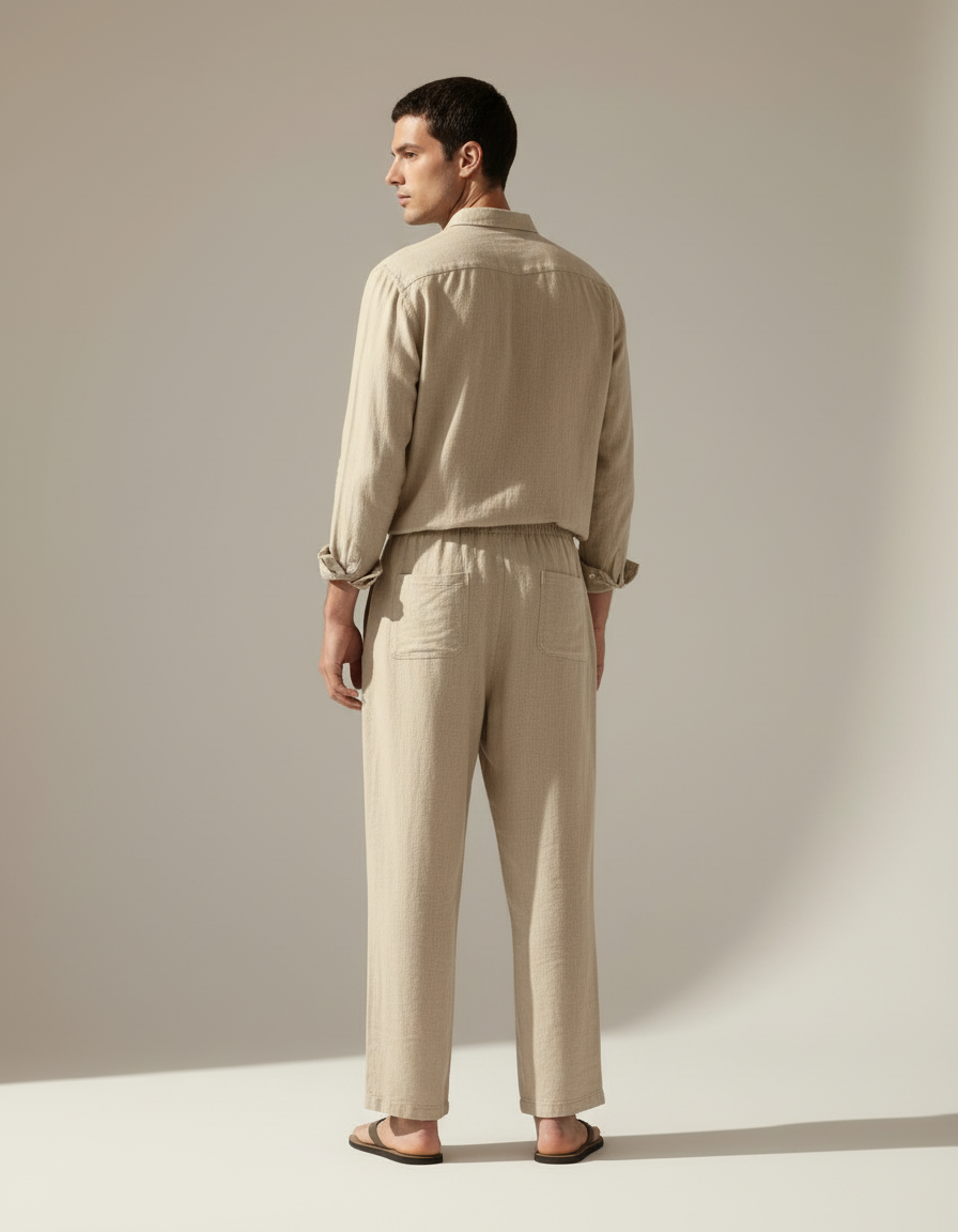 Linen Shirt & Trouser Set — back view
