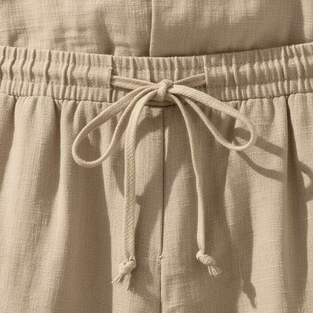 Linen Shirt & Trouser Set — fabric detail