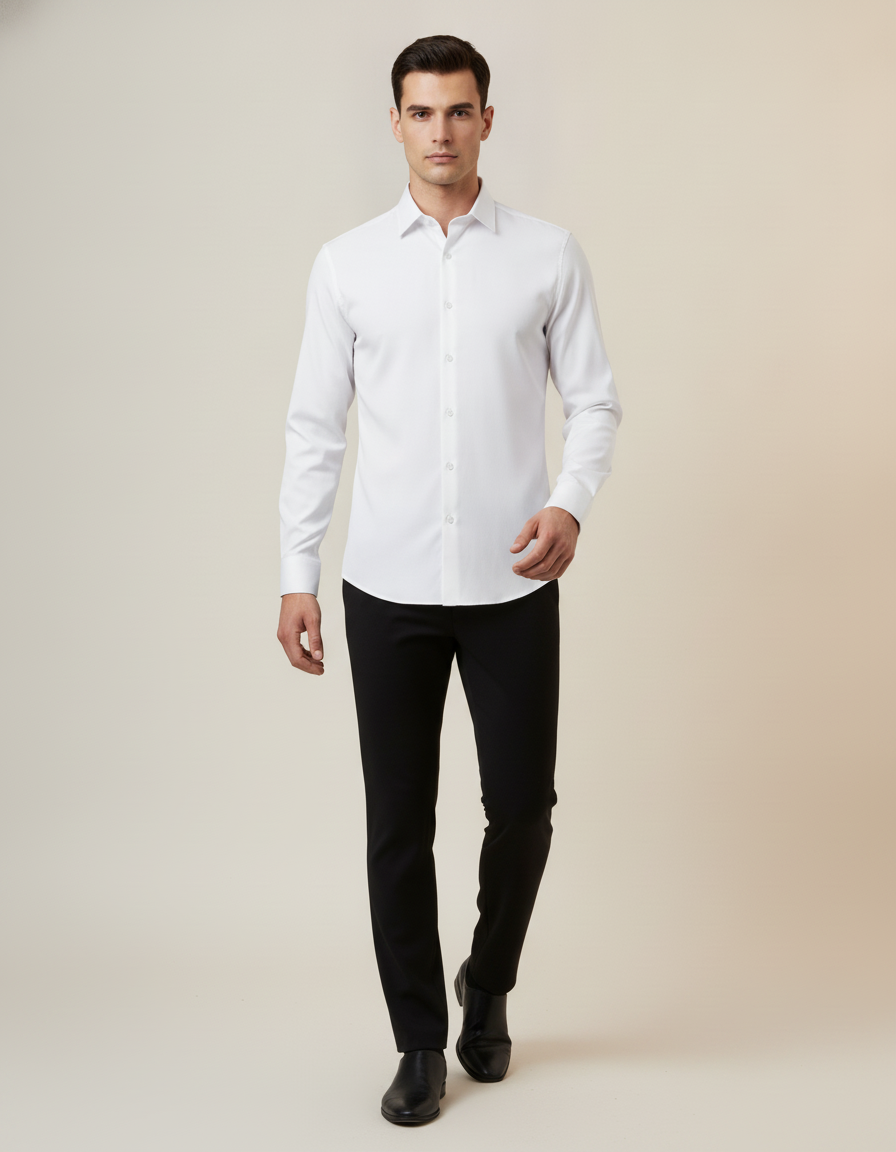 Non-Iron Dress Shirt — in motion