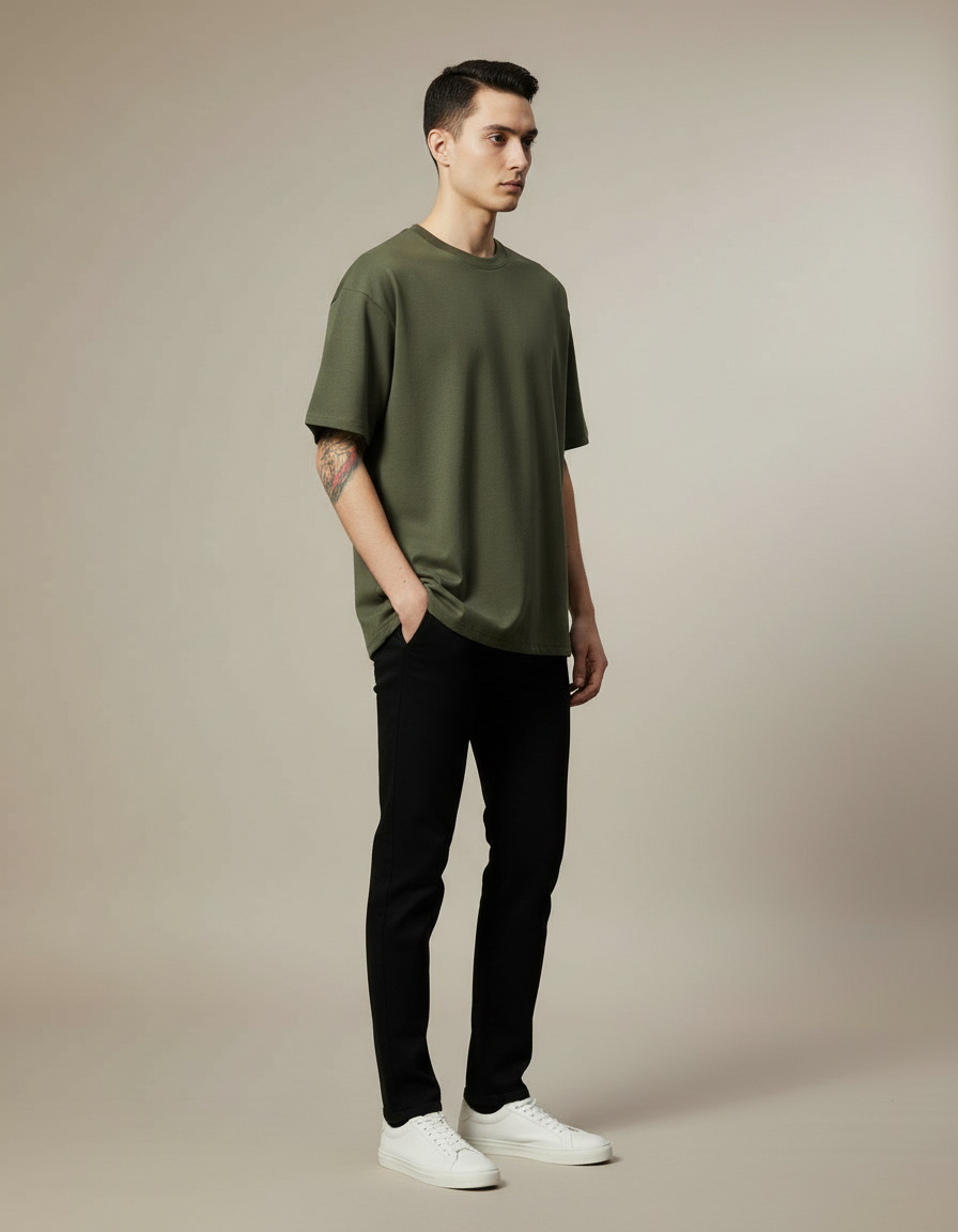 Oversized Cotton Tee — side view