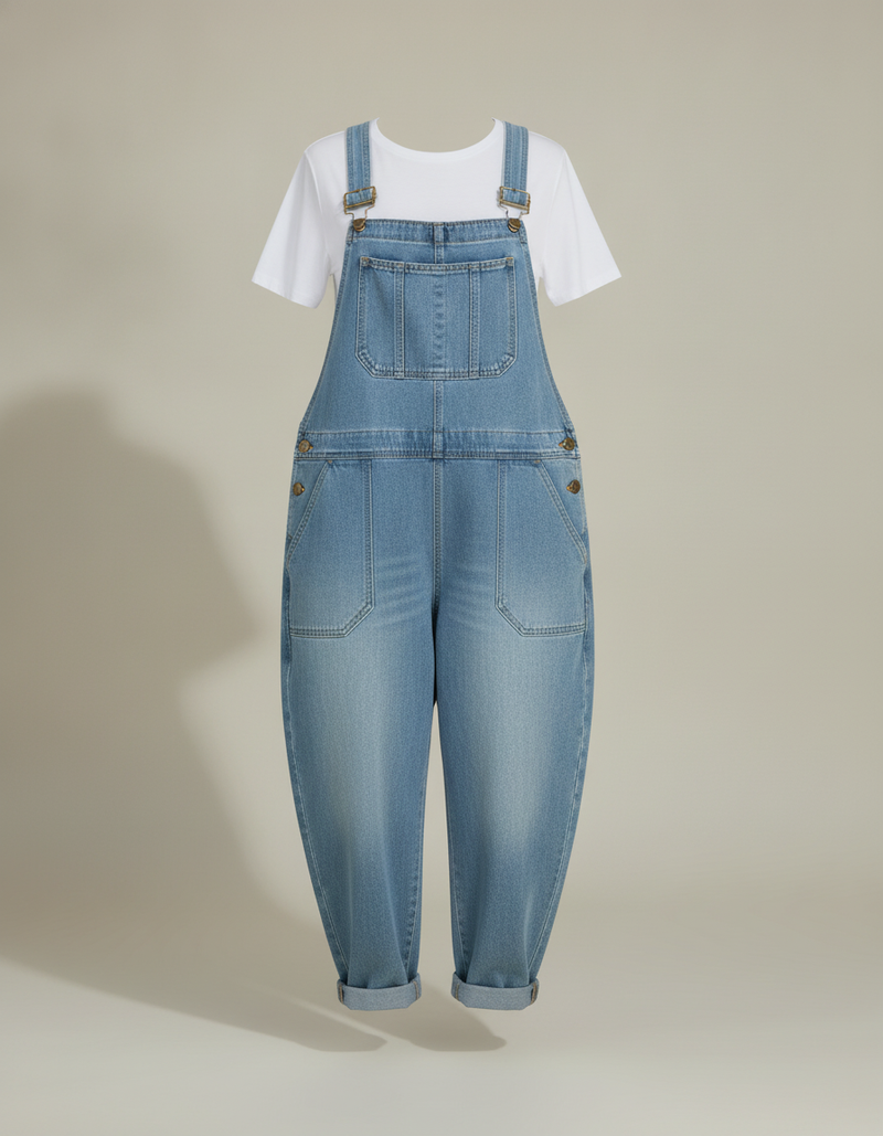 Relaxed Denim Overalls — product shot