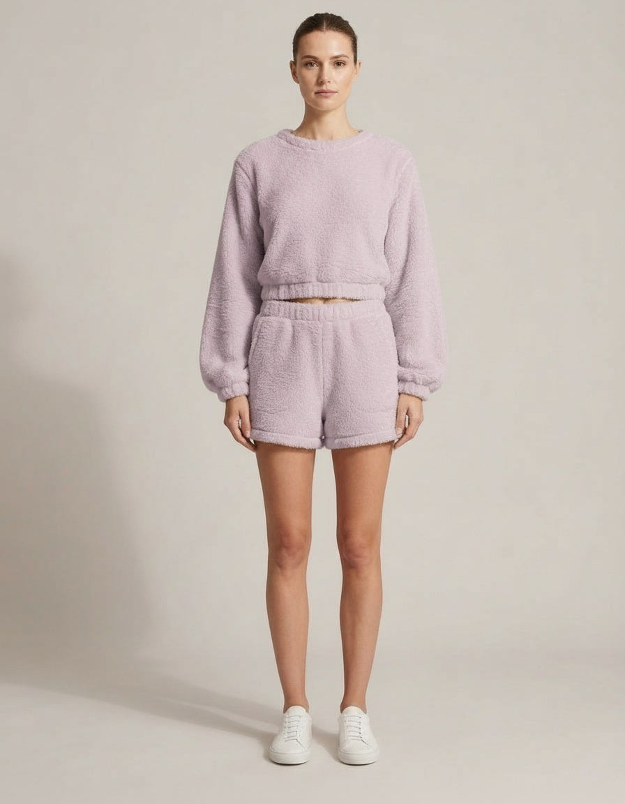 Plush Fleece Lounge Set — Lilac